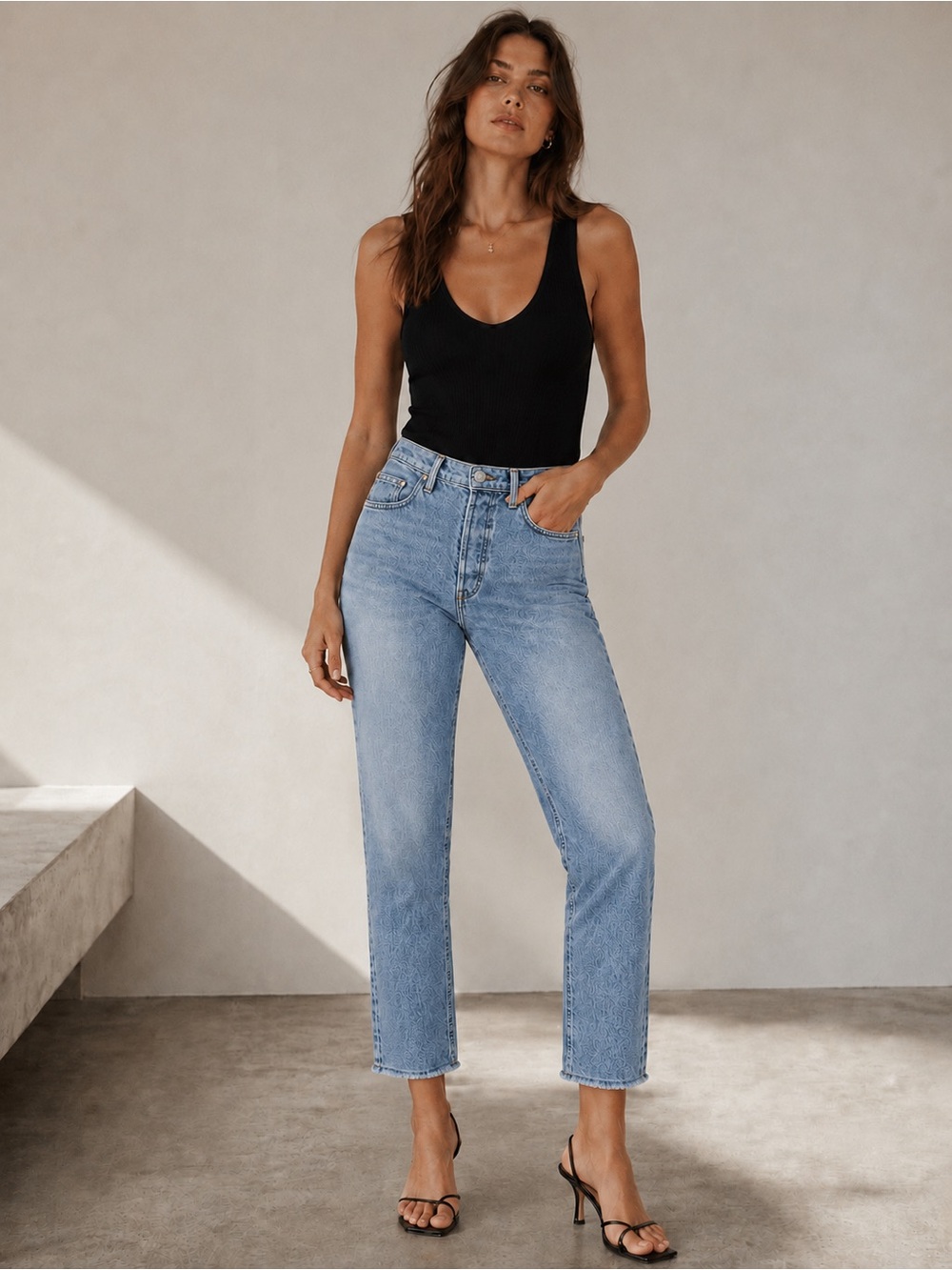AGOLDE Riley High Rise Slim Straight Crop Jeans Light Wash size 27 high waist